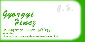 gyorgyi hincz business card